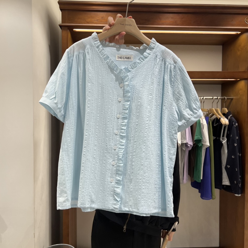 THE CAMEL韓國直郵實拍女裝新款推薦襯衫蕾絲衫the came_l 家襯衫/蕾絲衫圖色1
