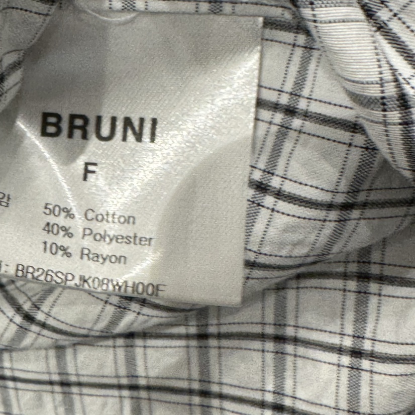 BRUNI/RICOTTA韓國代購女士新品時尚推薦26春夏夾克格子BRUNI/RICOTTA夾克