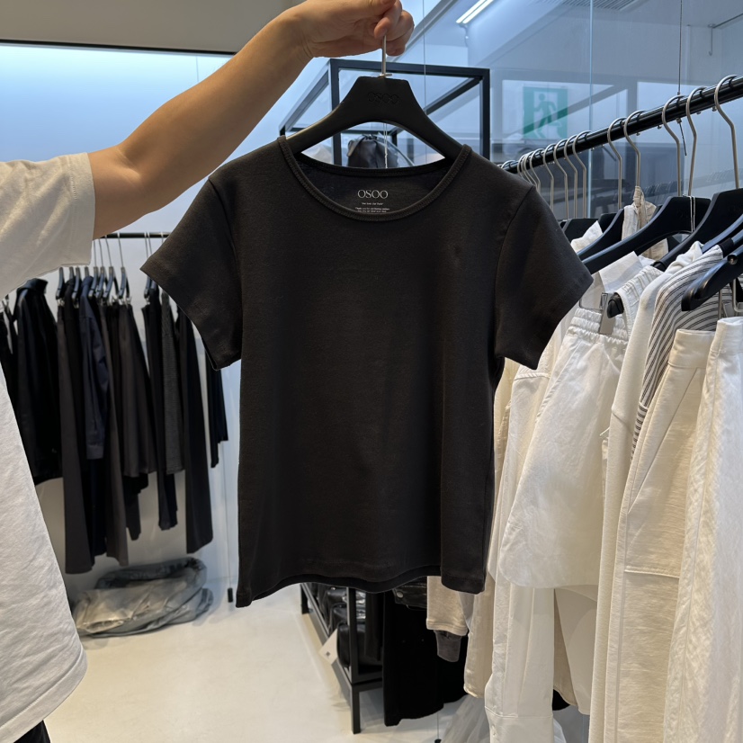 OSOO韓國代購女裝新品人氣職業26春夏時尚熱賣休閑推薦T恤OSOOT恤圖色4墨色