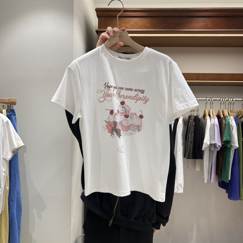 THE CAMEL韓國東大門代購女裝新品休閑T恤the came_l 家T恤圖色2