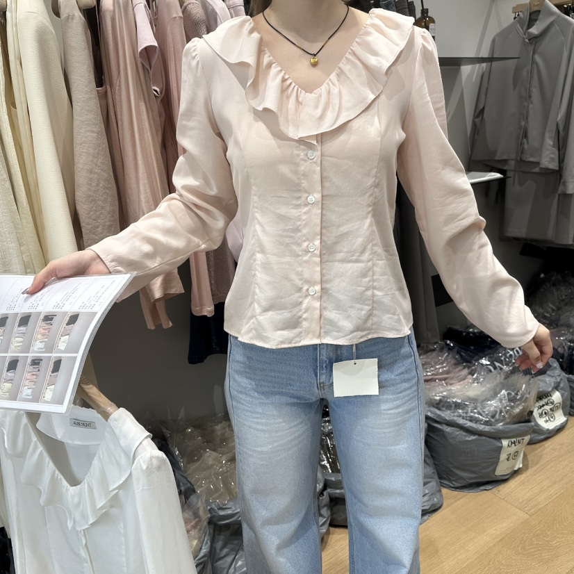 aube nunt韓國東大門直郵女裝新款推薦熱賣人氣襯衫蕾絲衫aube nunt襯衫/蕾絲衫圖色2