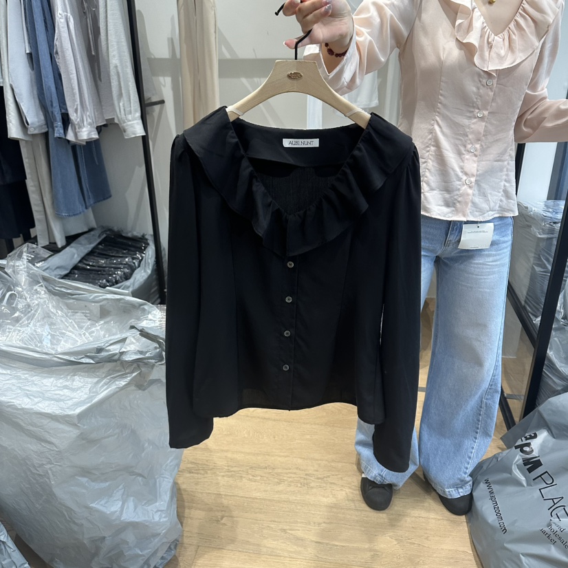 aube nunt韓國東大門直郵女裝新款推薦熱賣人氣襯衫蕾絲衫aube nunt襯衫/蕾絲衫圖色3