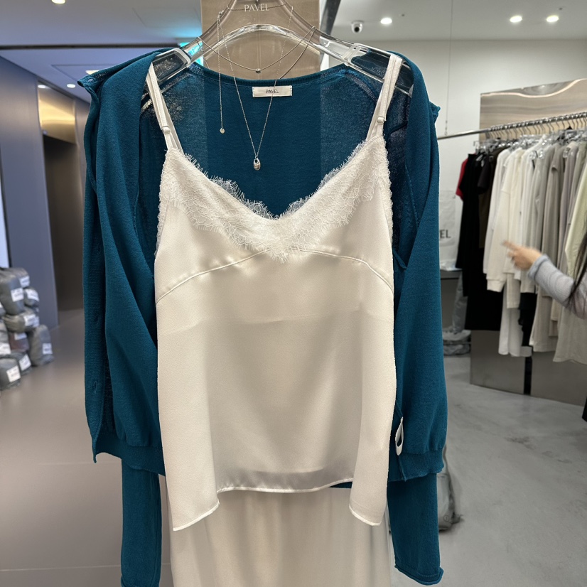 PAVEL韓國東大門代購女裝新品休閑時尚吊帶背心不含圍巾緞面PAVEL吊帶/背心圖色2