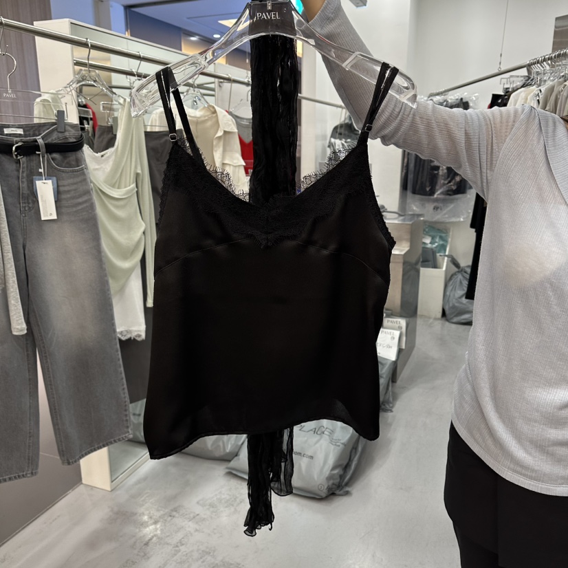 PAVEL韓國東大門代購女裝新品休閑時尚吊帶背心不含圍巾緞面PAVEL吊帶/背心圖色3