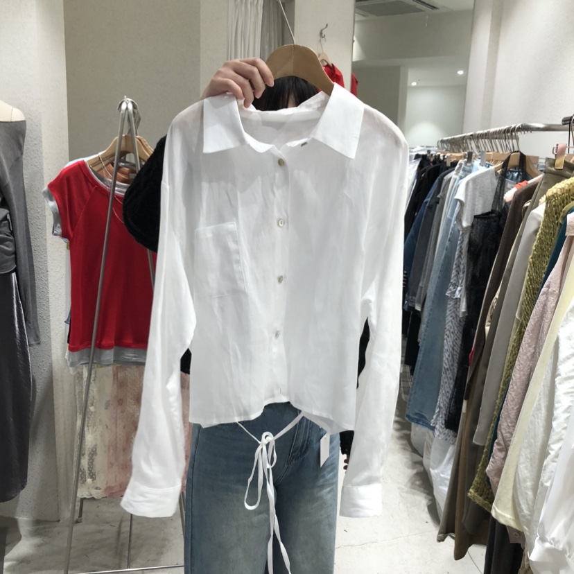 SSEMIENNE韓國東大門代購女士新款休閑熱賣襯衫蕾絲衫亞麻SSENIQUE襯衫/蕾絲衫圖色1