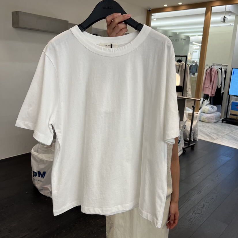 OBJECT韓國直郵女裝新品職業休閑熱賣人氣推薦時尚26春夏T恤OBJECTT恤圖色1