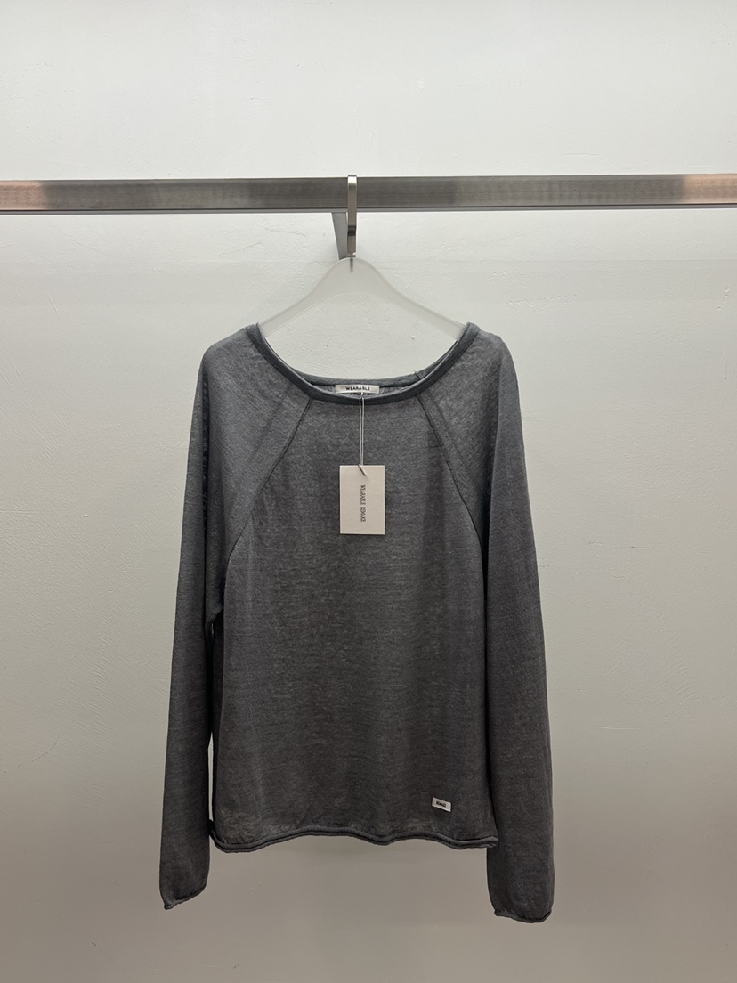 WEARABLE-L韓國直郵女裝新品職業人氣休閑熱賣長袖T恤透明WEARABLE長袖T恤圖色4