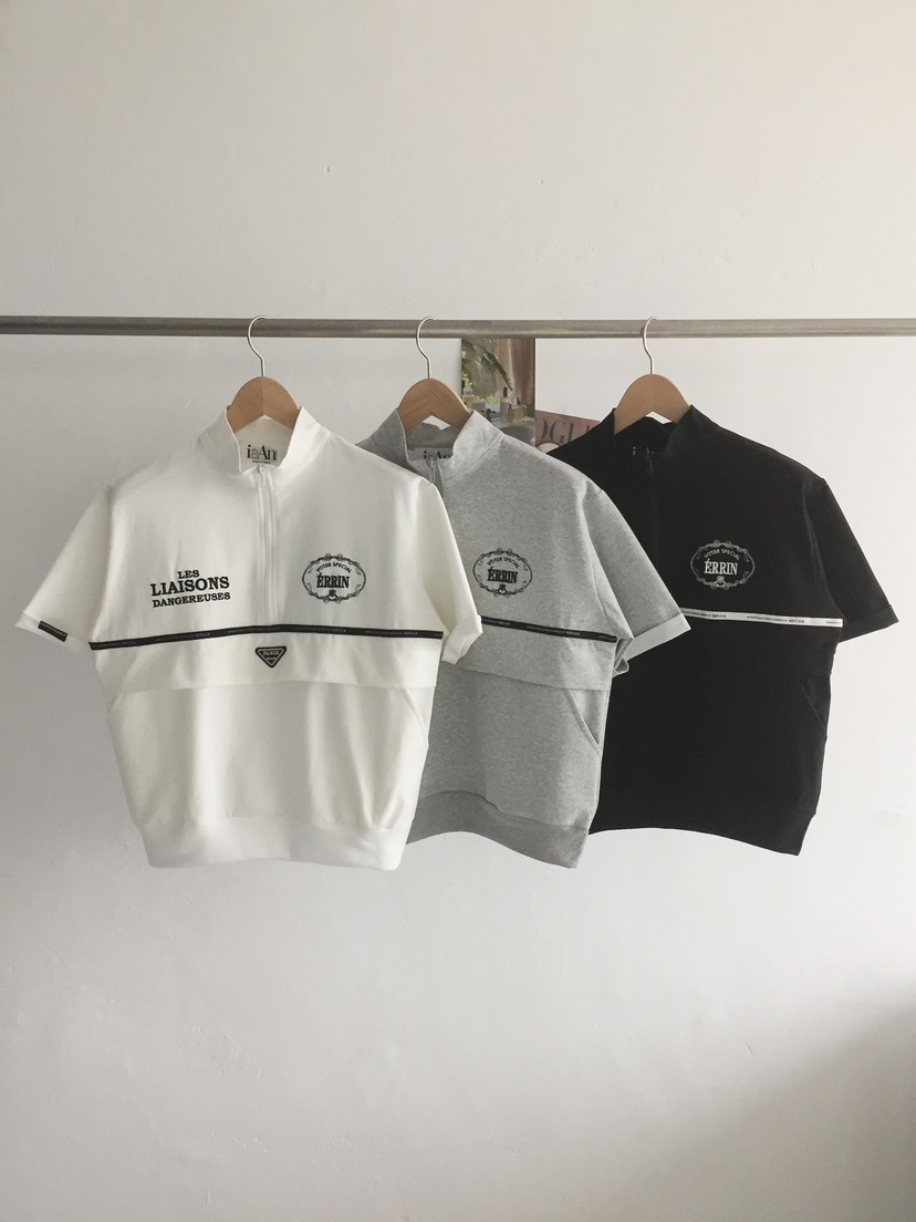 IAAN韓國直郵實拍女士新款推薦26春夏人氣職業時尚T恤拉鏈iaAnT恤