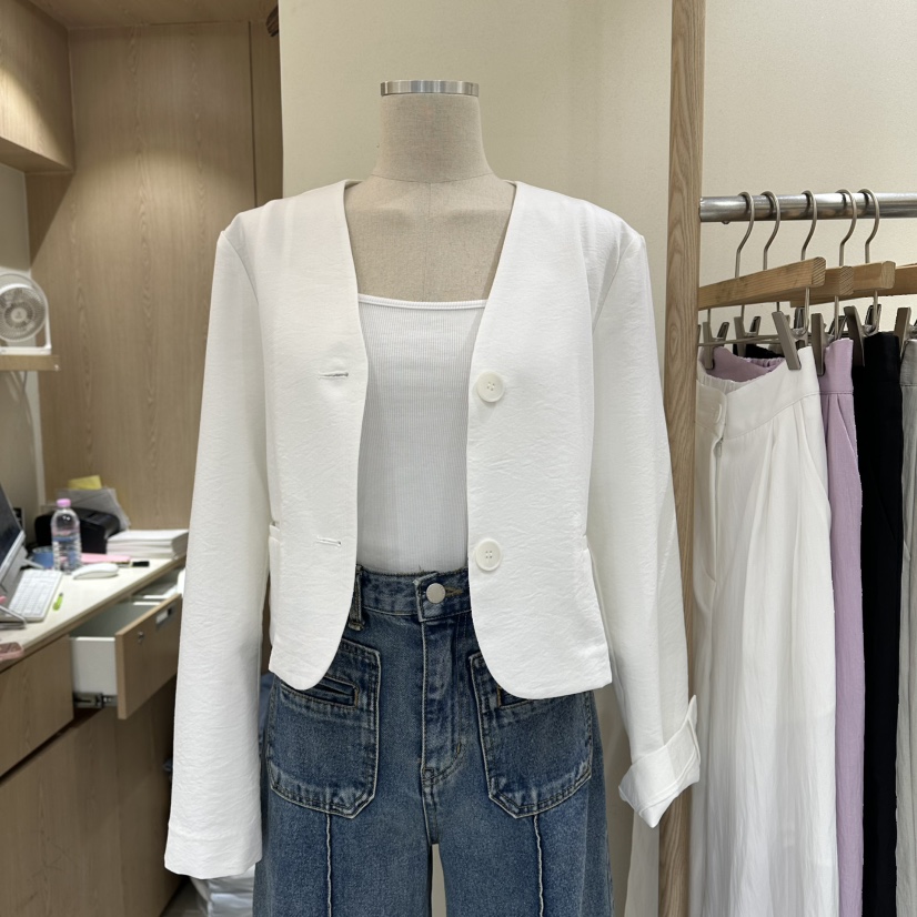 VINTAGE VIBE韓國直郵女士新款人氣職業26春夏夾克亞麻布VINTAGE VIBE夾克圖色1