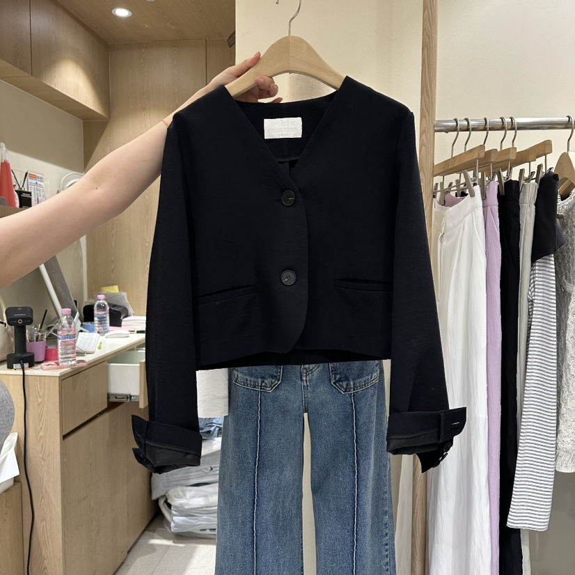 VINTAGE VIBE韓國直郵女士新款人氣職業26春夏夾克亞麻布VINTAGE VIBE夾克圖色3