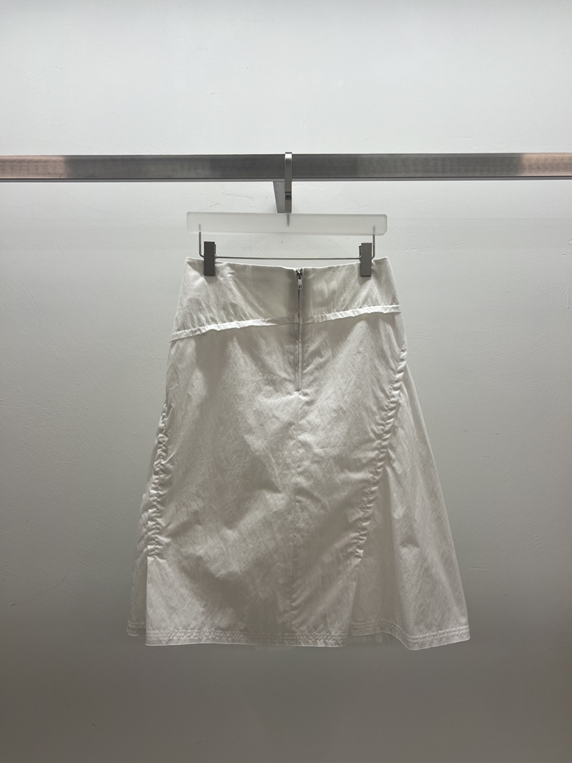 WEARABLE-L韓國東大門代購女士新款26春夏半身裙中短裙不對稱褶皺WEARABLE半身裙/中短裙