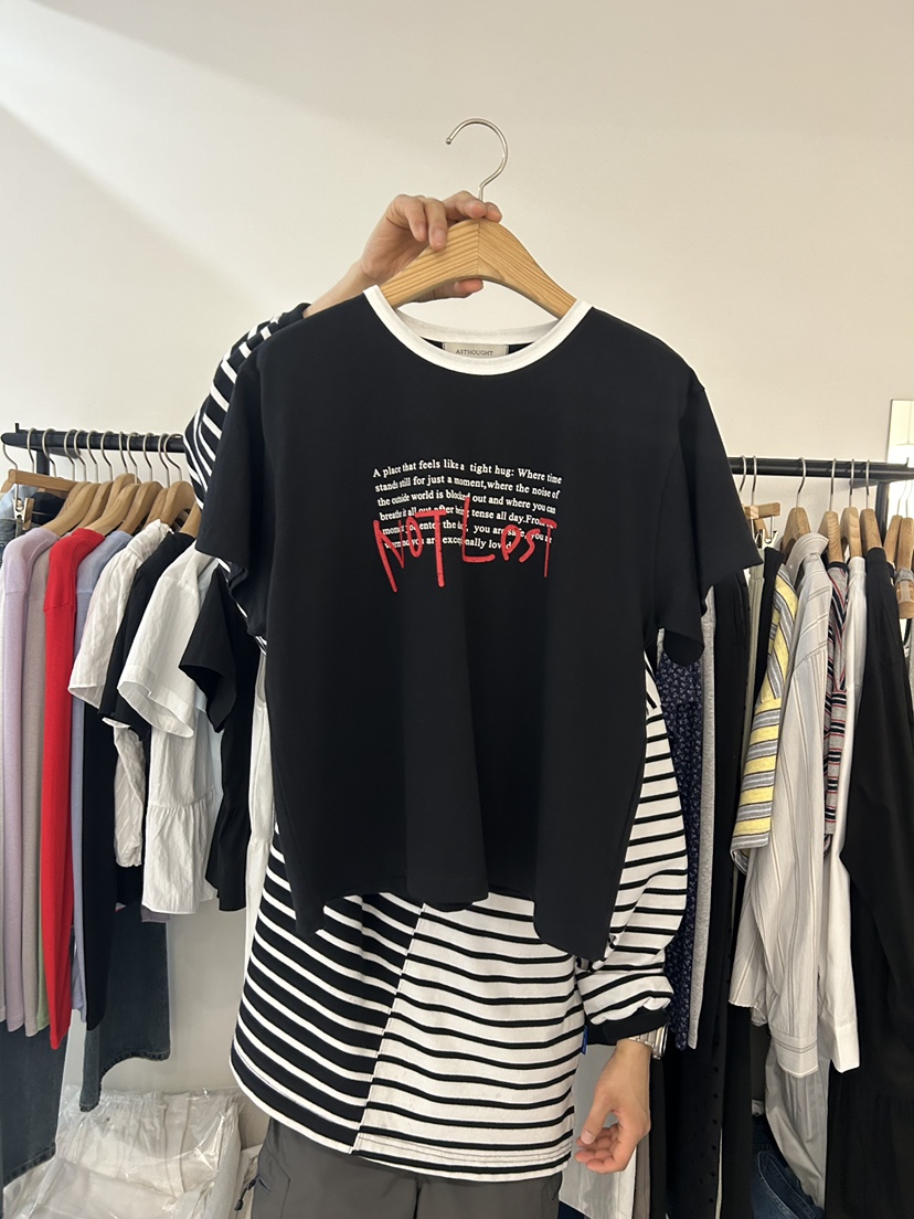 AS THOUGHT韓國東大門直郵女裝新款休閑職業推薦時尚T恤AS THOUGHTT恤圖色3