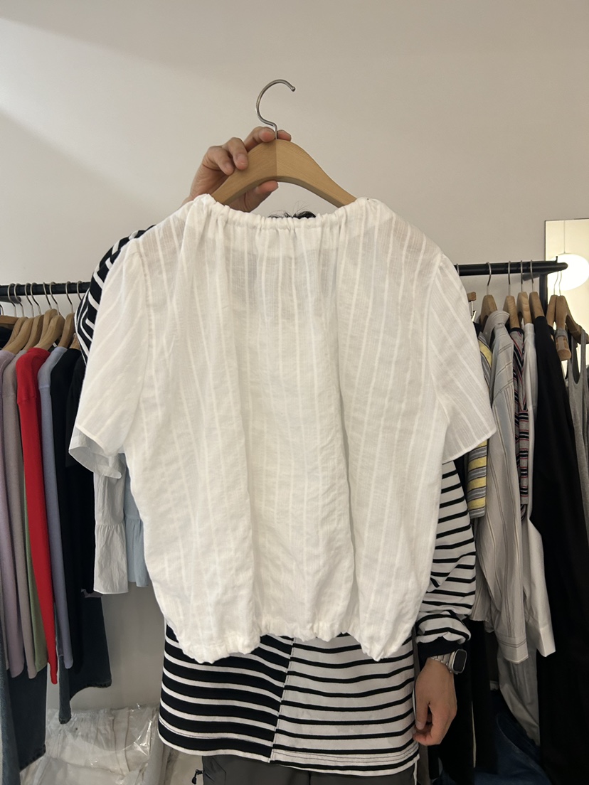 AS THOUGHT韓國直郵實拍女士新款時尚熱賣襯衫蕾絲衫褶皺AS THOUGHT襯衫/蕾絲衫