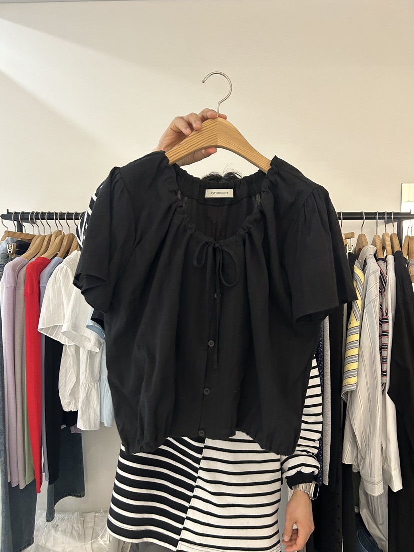 AS THOUGHT韓國直郵實拍女士新款時尚熱賣襯衫蕾絲衫褶皺AS THOUGHT襯衫/蕾絲衫圖色2