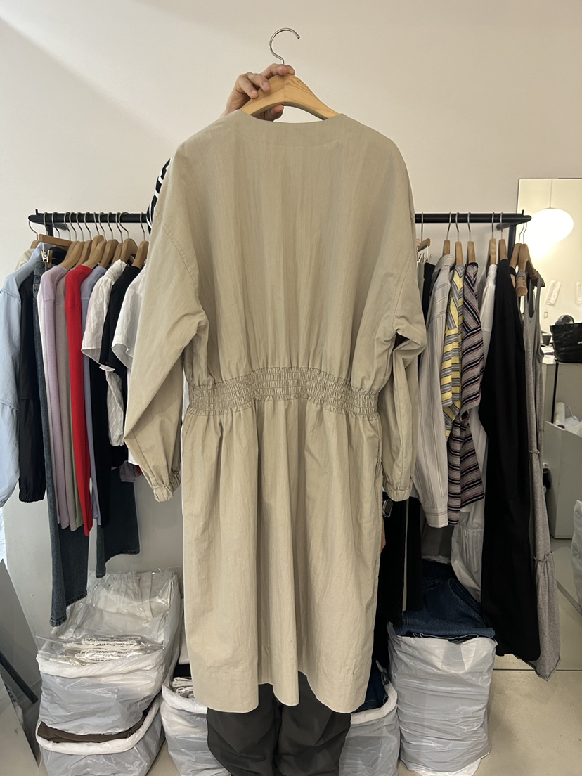 AS THOUGHT韓國東大門直郵女士新款熱賣休閑人氣長款風衣AS THOUGHT長款風衣