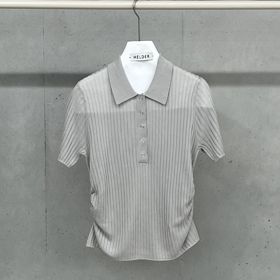 HELDER-P韓國直郵實拍女裝新款職業26春夏針織衫褶皺絲綢HELDER針織衫圖色1