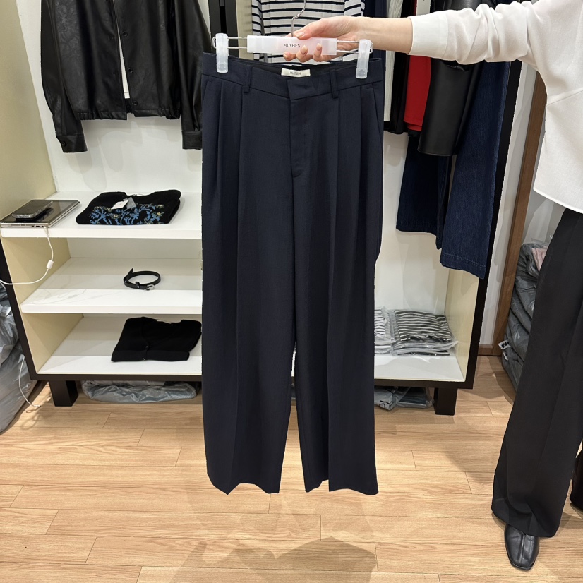 MUYBIEN韓國直郵實拍女裝新品人氣熱賣職業26春夏休閑褲透明MUYBIEN休閑褲圖色3