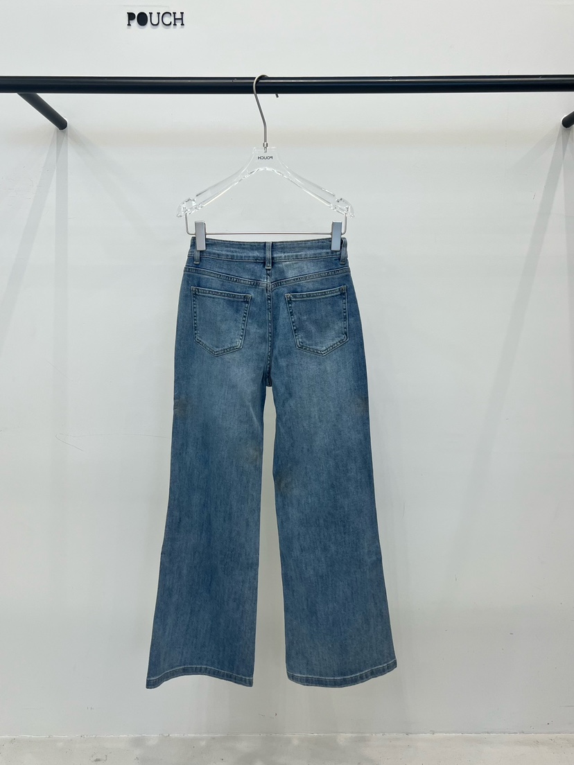 POUCH韓國直郵實拍女士新品職業熱賣休閑人氣26春夏牛仔褲POUCH牛仔褲