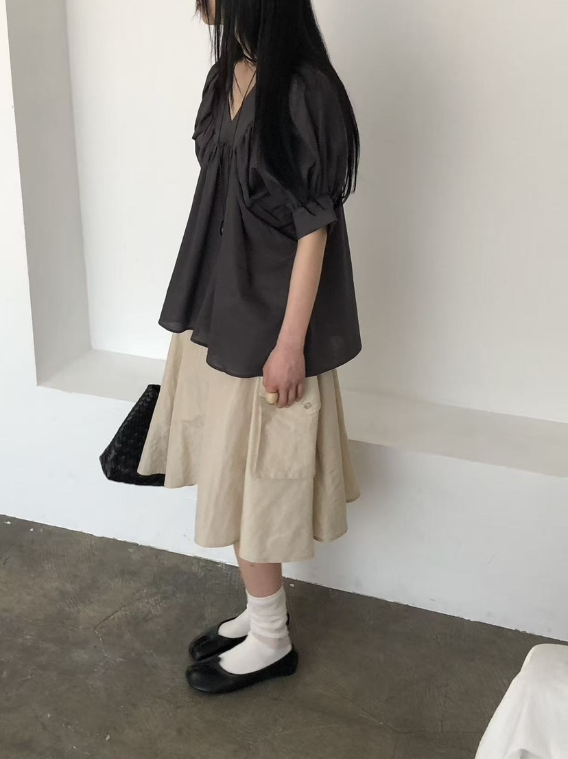 THE ABLE韓國直郵實拍女裝新款職業休閑半身裙中短裙口袋THE ABLE/TA半身裙/中短裙