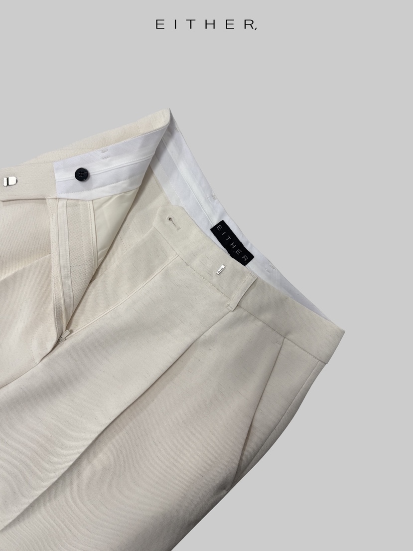 EITHER韓國東大門代購女裝新品26春夏人氣職業休閑褲亞麻EITHER休閑褲