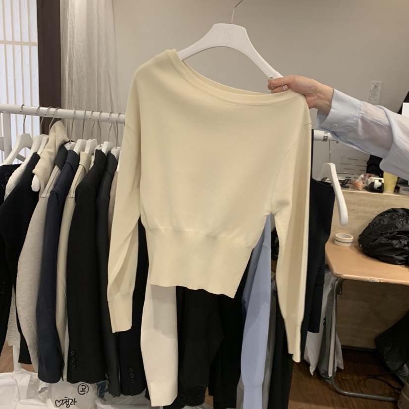 UNDERSTANDING韓國東大門代購女士新款熱賣26春夏針織衫不對稱UNDERSTANDING針織衫圖色1