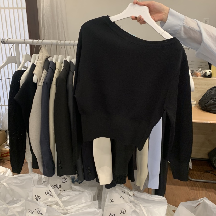 UNDERSTANDING韓國東大門代購女士新款熱賣26春夏針織衫不對稱UNDERSTANDING針織衫圖色2