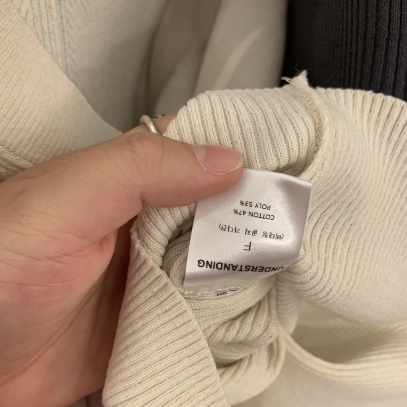 UNDERSTANDING韓國直郵實拍女裝新品人氣針織衫不對稱開衫羅紋UNDERSTANDING針織衫