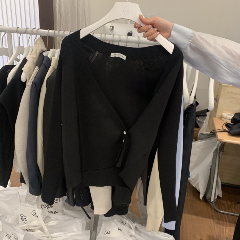 UNDERSTANDING韓國直郵實拍女裝新品人氣針織衫不對稱開衫羅紋UNDERSTANDING針織衫圖色3