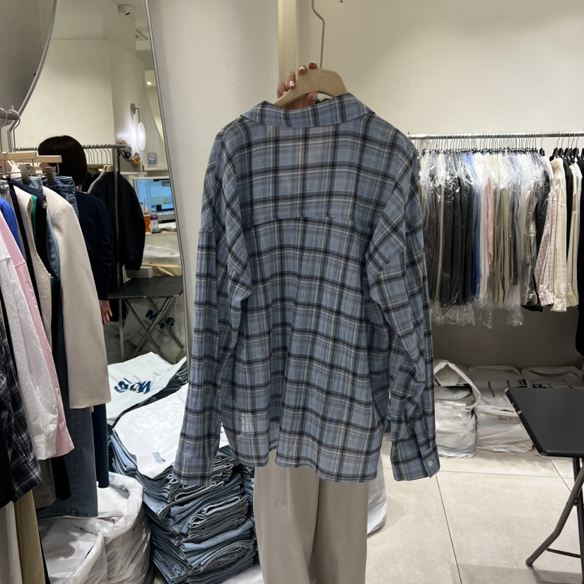 NAVYBURST韓國直郵女士新品職業推薦人氣熱賣襯衫蕾絲衫格子NAVY BURST襯衫/蕾絲衫