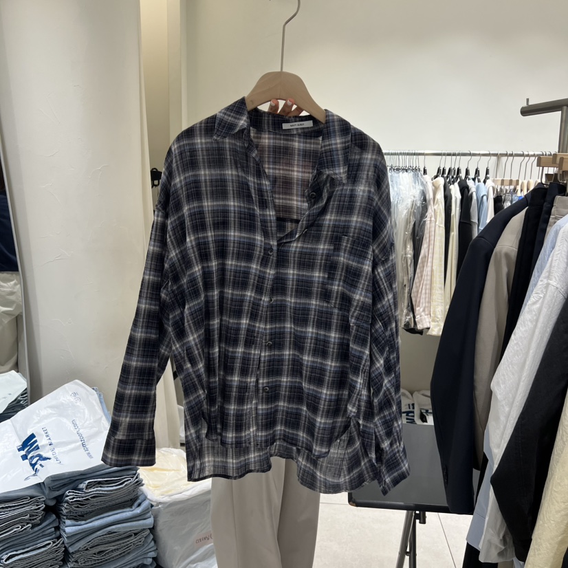 NAVYBURST韓國直郵女士新品職業推薦人氣熱賣襯衫蕾絲衫格子NAVY BURST襯衫/蕾絲衫圖色2