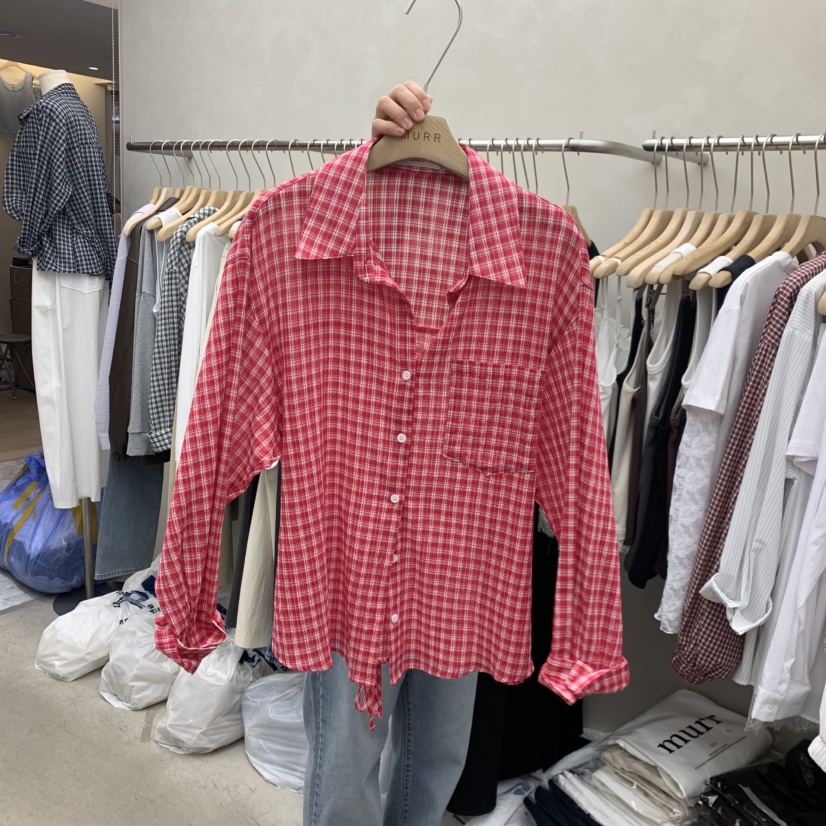 MURR韓國直郵女裝新品熱賣職業26春夏襯衫蕾絲衫不含內搭MURR襯衫/蕾絲衫圖色2