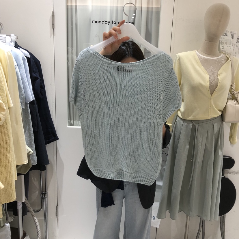 MONDAY TO SUNDAY韓國直郵實拍女裝新款時尚26春夏T恤亞麻布MONDAY TO SUNDAYT恤