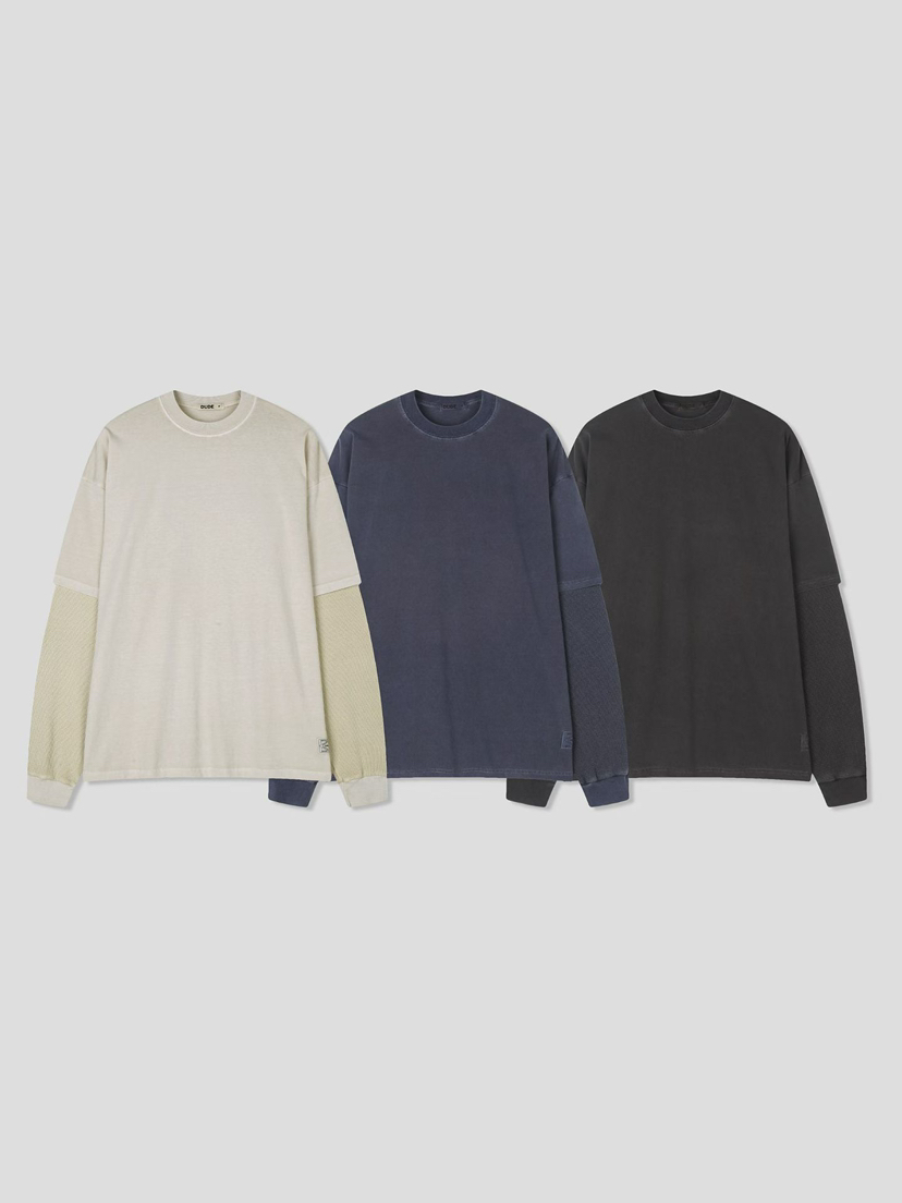 DUDE韓國直郵女士新品推薦熱賣人氣休閑26春夏職業T恤假兩件DUDET恤