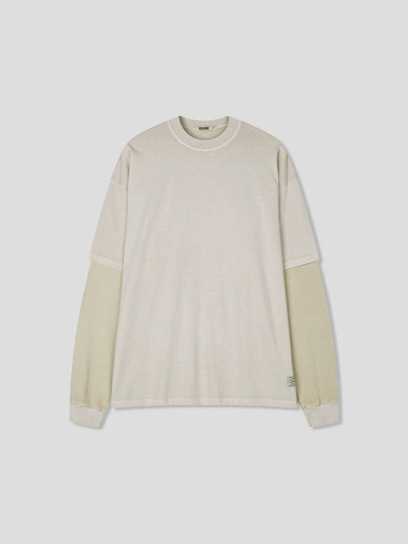 DUDE韓國直郵女士新品推薦熱賣人氣休閑26春夏職業T恤假兩件DUDET恤圖色1