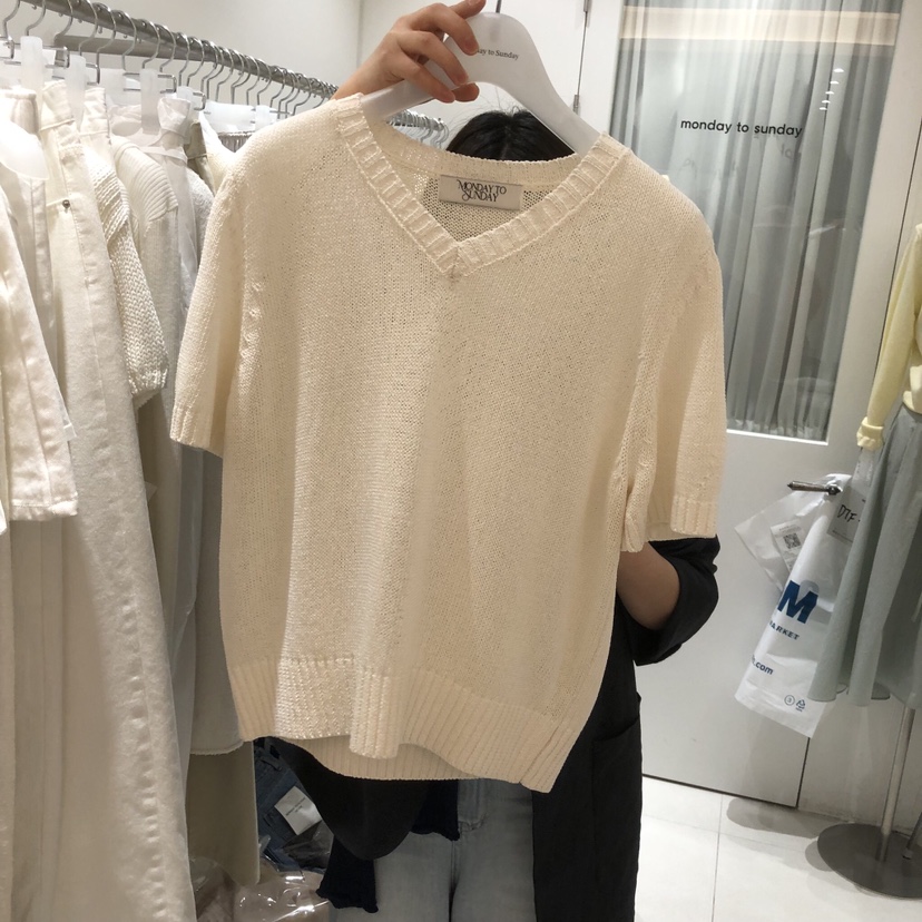 MONDAY TO SUNDAY韓國東大門直郵女裝新款休閑26春夏T恤棉MONDAY TO SUNDAYT恤圖色1