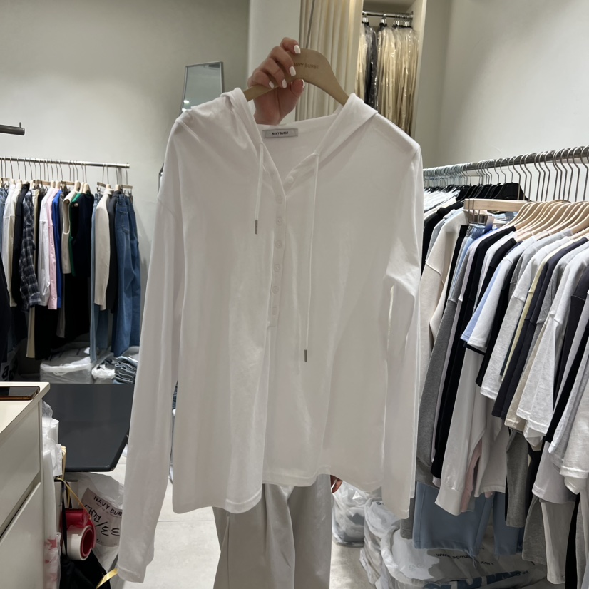 NAVYBURST韓國直郵女裝新品熱賣26春夏休閑長袖T恤連帽衫NAVY BURST長袖T恤圖色1