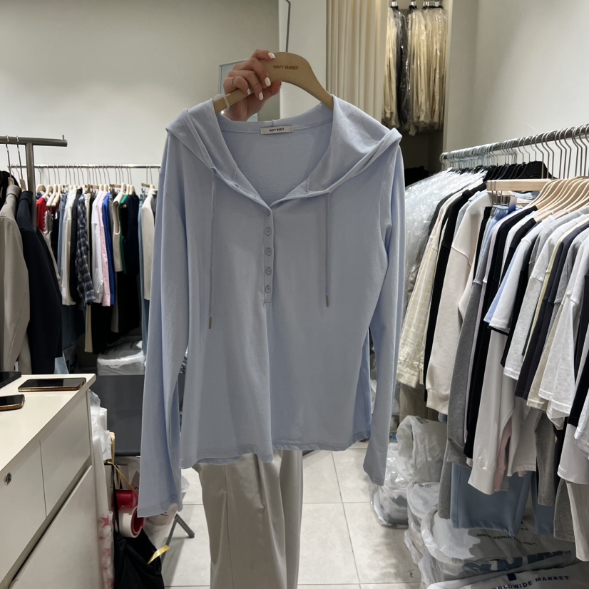 NAVYBURST韓國直郵女裝新品熱賣26春夏休閑長袖T恤連帽衫NAVY BURST長袖T恤圖色2