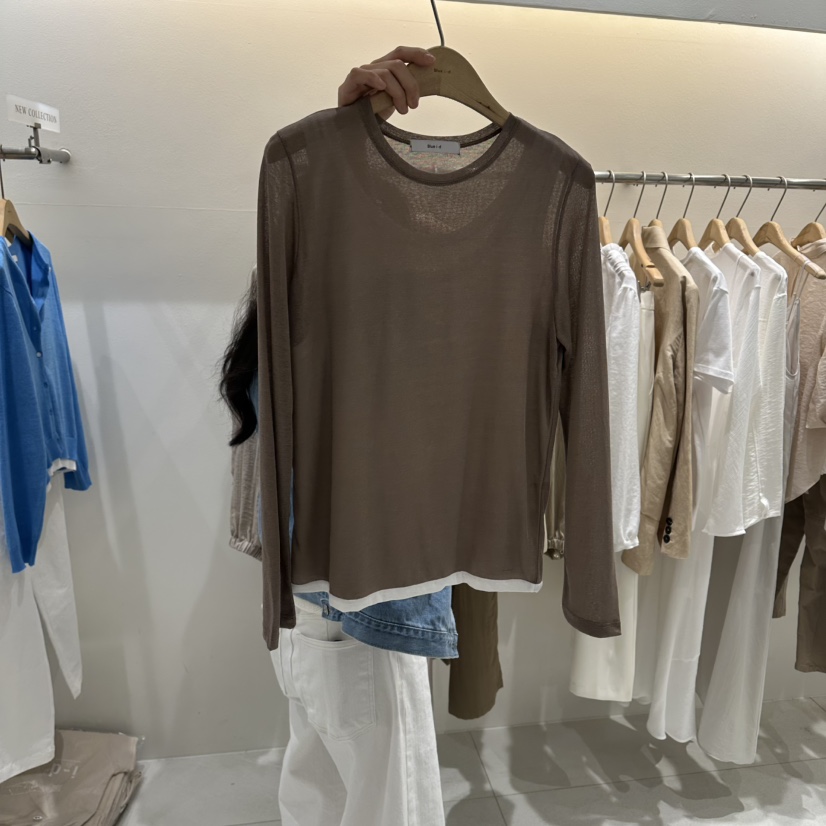 BLUEI-D/N SHARP韓國直郵實拍女士新品人氣長袖T恤假兩件Blue i-d/N SHARP長袖T恤圖色2