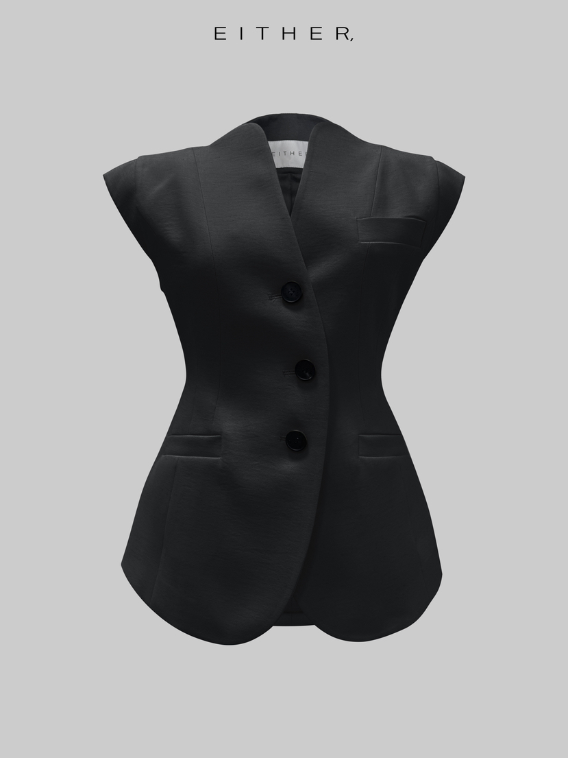 EITHER韓國直郵實拍女裝新品時尚推薦26春夏職業馬甲亞麻布EITHER馬甲圖色2