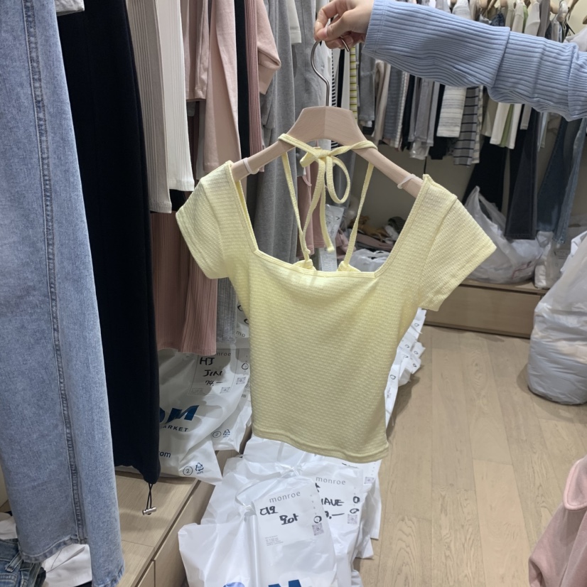 MEMOIRE韓國東大門代購女士新品26春夏人氣推薦職業T恤褶皺MEMOIRET恤