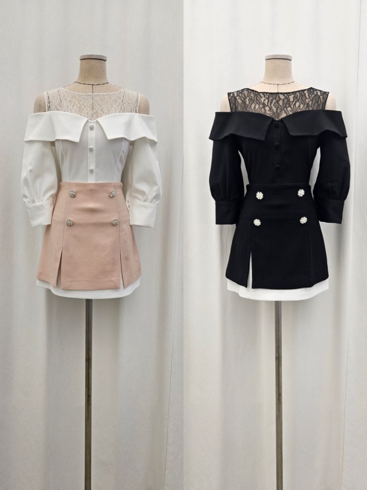 HIGH HEELS韓國代購女裝新品推薦人氣26春夏休閑襯衫蕾絲衫HIGH HEELS襯衫/蕾絲衫