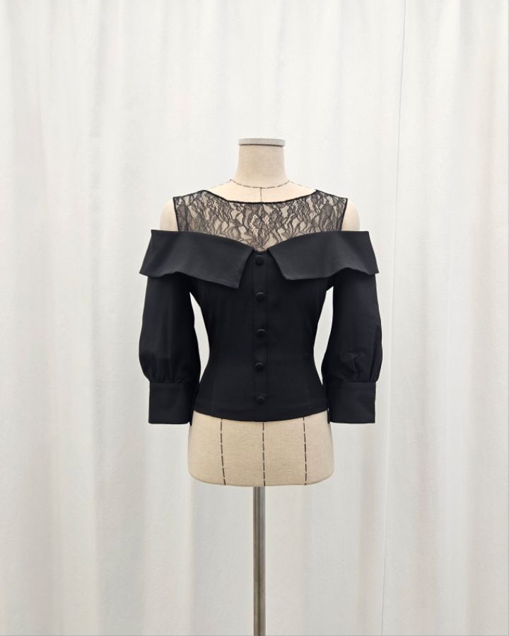 HIGH HEELS韓國代購女裝新品推薦人氣26春夏休閑襯衫蕾絲衫HIGH HEELS襯衫/蕾絲衫圖色1