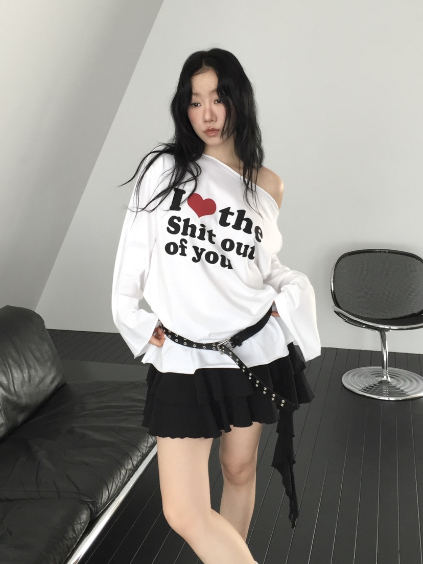 LOVE MOMENT韓國東大門直郵女士新款休閑人氣短裙荷葉邊LOVE MOMENT短裙