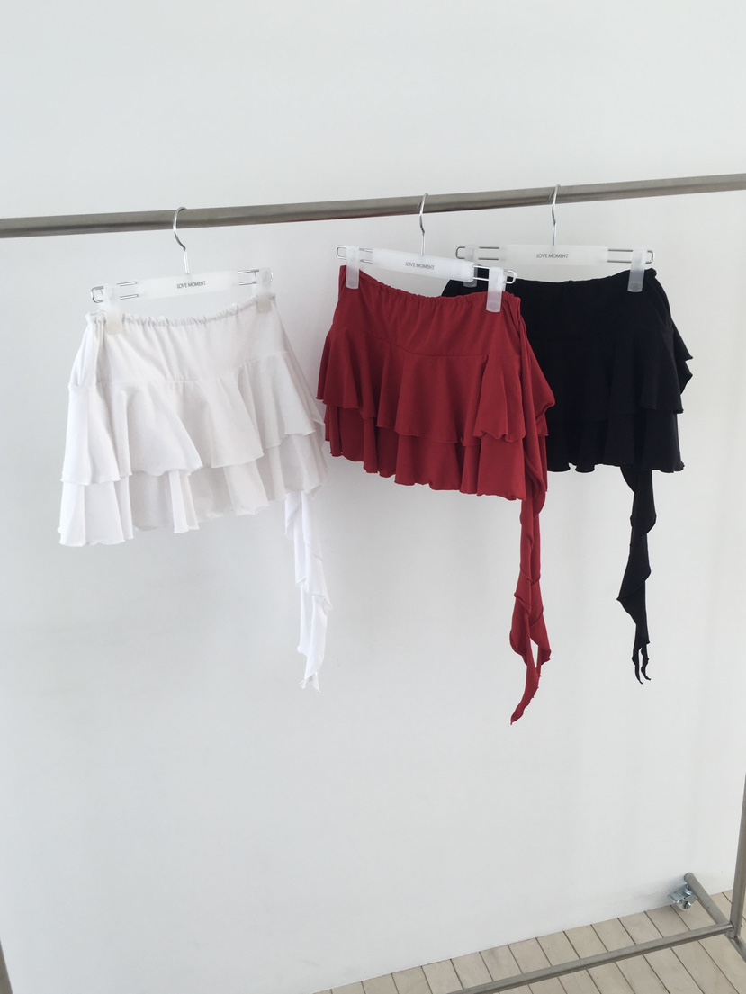 LOVE MOMENT韓國東大門直郵女士新款休閑人氣短裙荷葉邊LOVE MOMENT短裙