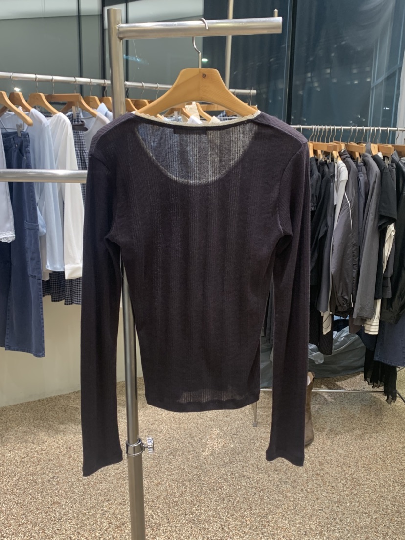 VAARA韓國直郵實拍女士新品26春夏推薦人氣熱賣長袖T恤蕾絲VAARA長袖T恤