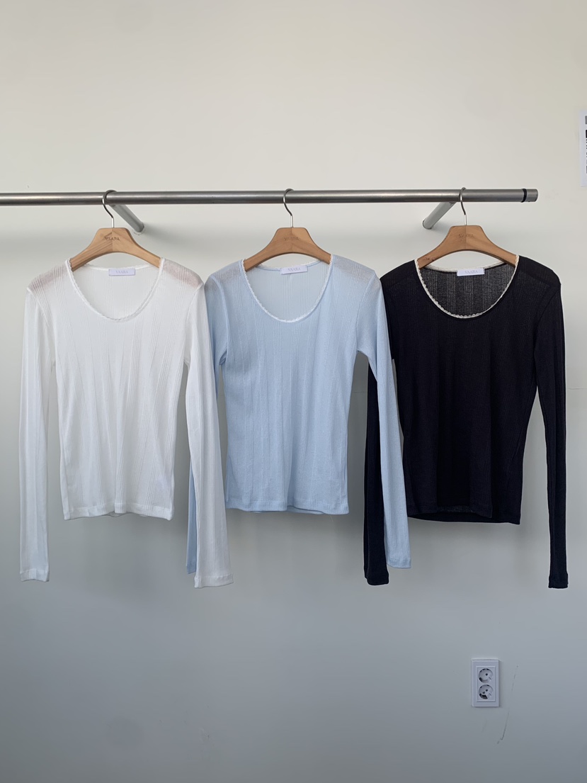 VAARA韓國直郵實拍女士新品26春夏推薦人氣熱賣長袖T恤蕾絲VAARA長袖T恤