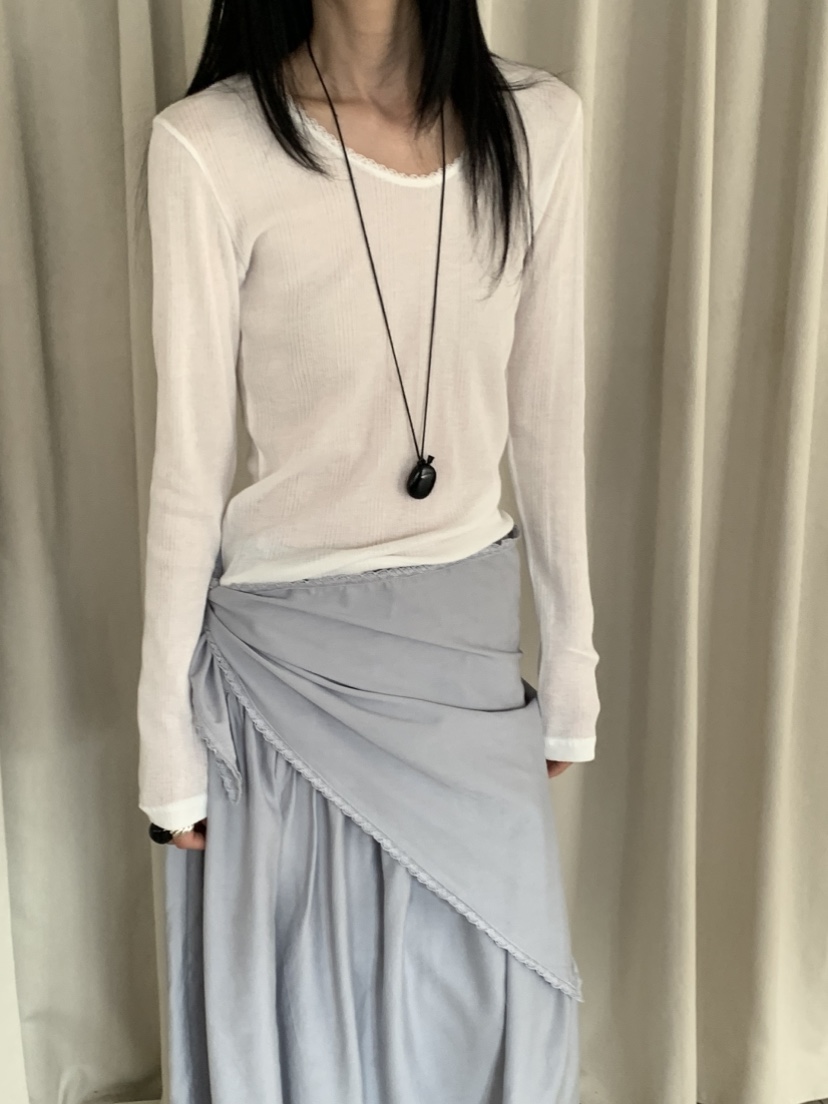 VAARA韓國直郵實拍女士新品26春夏推薦人氣熱賣長袖T恤蕾絲VAARA長袖T恤