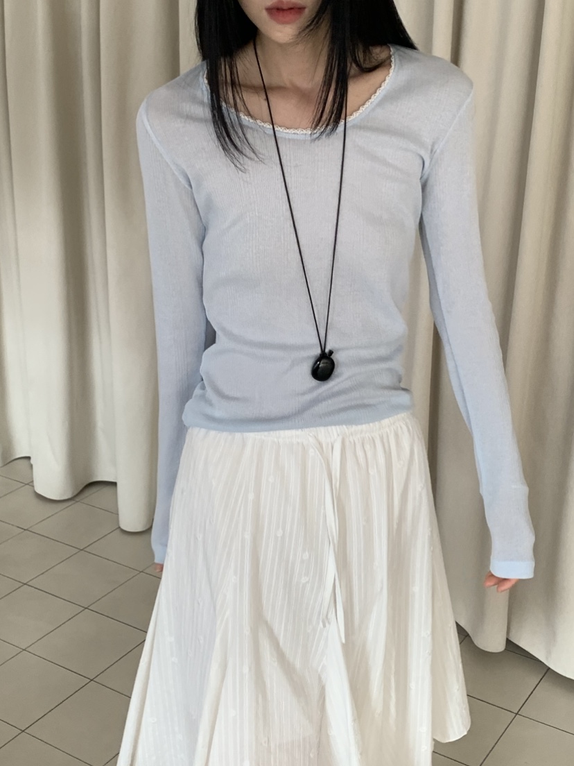 VAARA韓國直郵實拍女士新品26春夏推薦人氣熱賣長袖T恤蕾絲VAARA長袖T恤