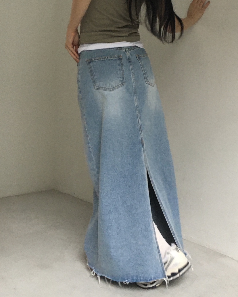 LOVE MOMENT韓國直郵女裝新款時尚休閑人氣職業長裙超長LOVE MOMENT長裙