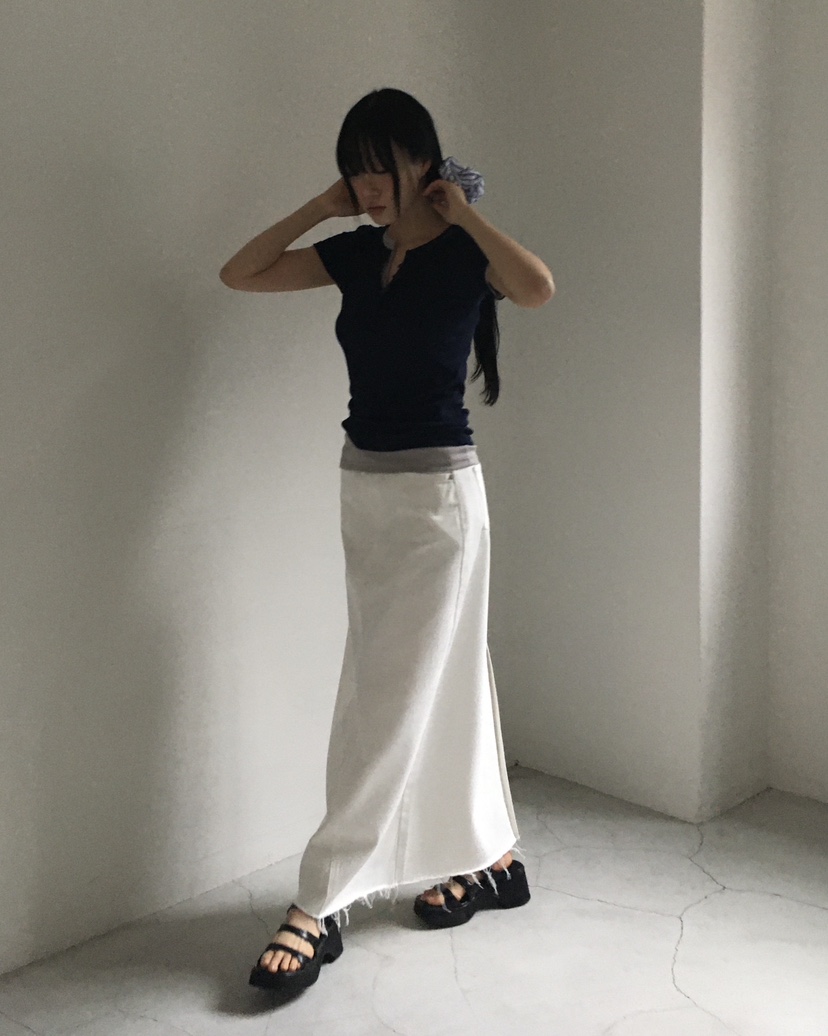 LOVE MOMENT韓國直郵女裝新款時尚休閑人氣職業長裙超長LOVE MOMENT長裙